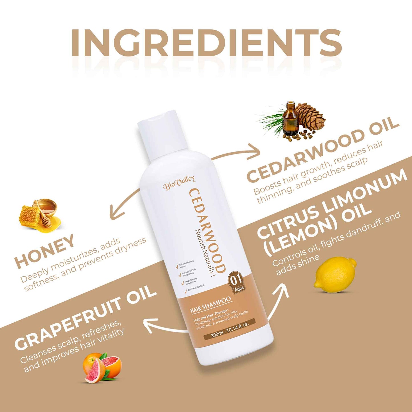 Cedarwood Shampoo for Dry Scalp Dandruff & Hair Fall