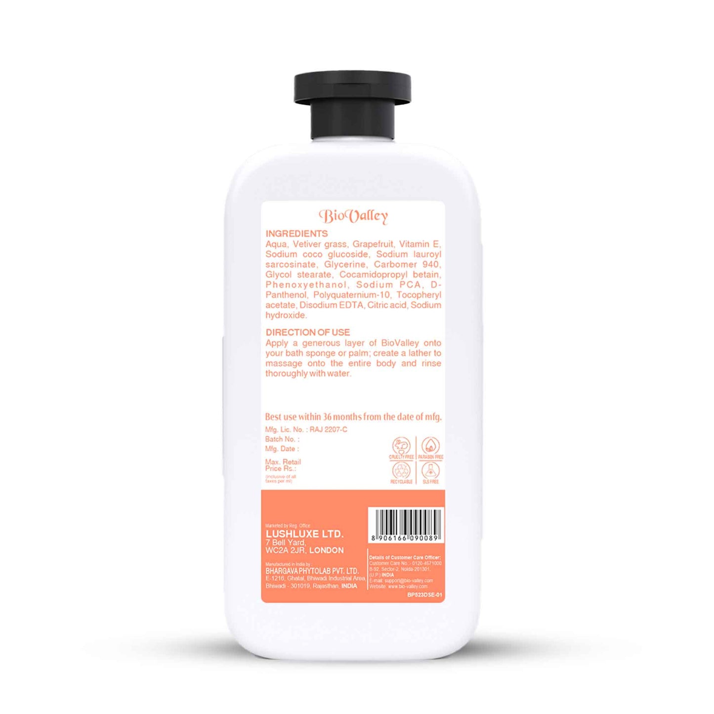 Grapefruit & Vetiver Body Wash for Fresh, Hydrated Skin