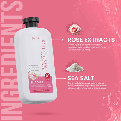 Rose & Sea Salt Body Wash for Smooth, Radiant Skin