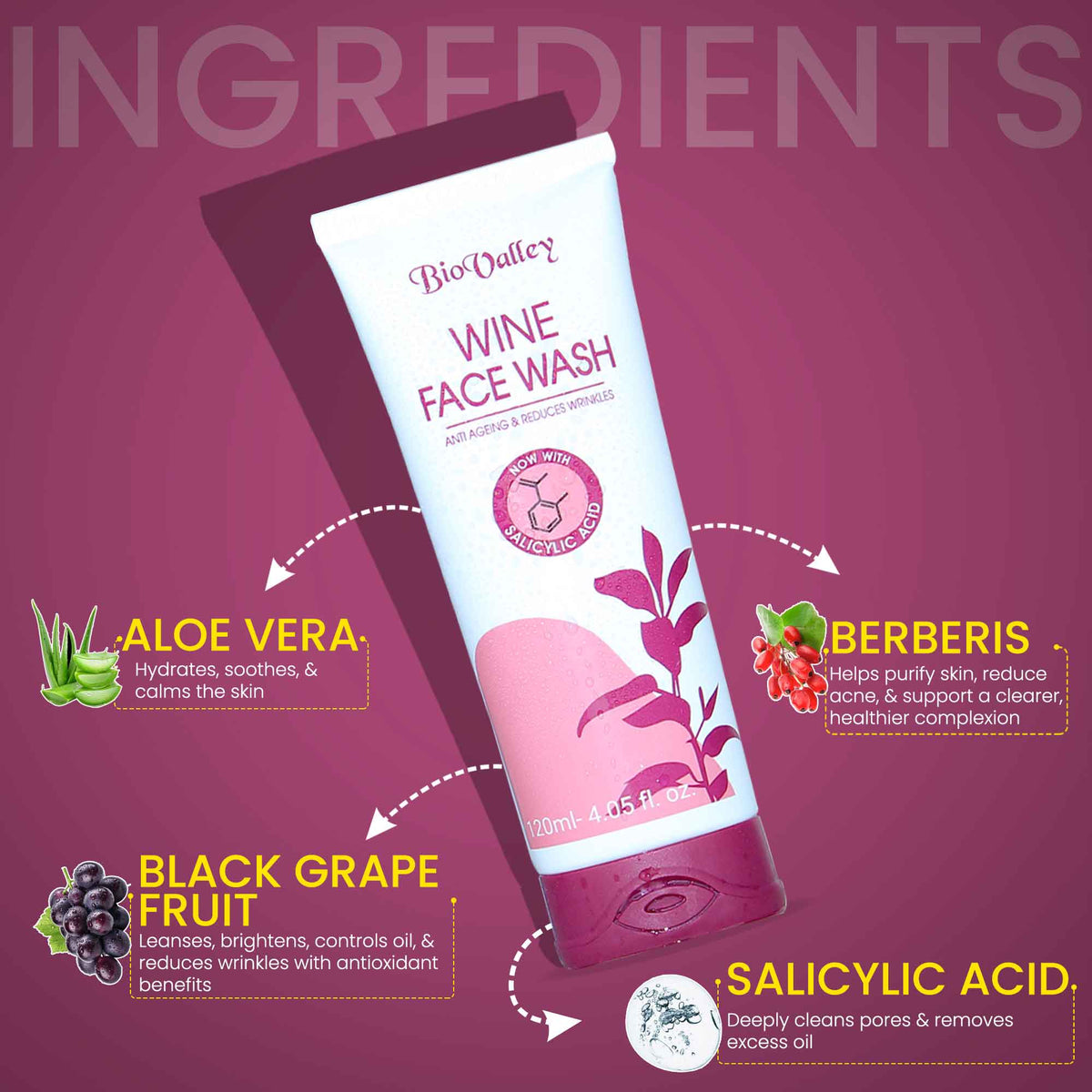 Wine Facewash Ingredients